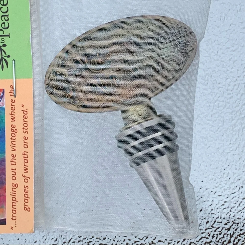 Bronze Wine Bottle Stopper ~ Make Wine Not War